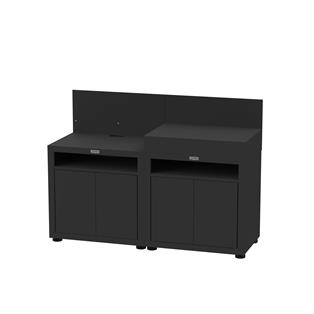 CUISINE 2 ELEMENTS AVEC CREDENCES - FULL BLACK