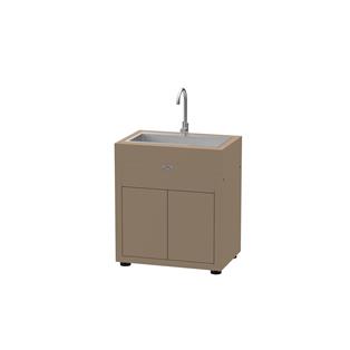 Meuble Avec Evier Integre, 80 X 55 cm Taupe