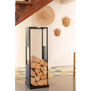 Essential log holder, straight, black