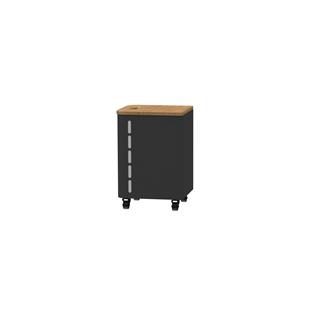 Fjord Single Black Pellet Box with Wheels