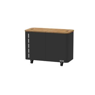 Fjord Double Black Pellet Box with Wheels