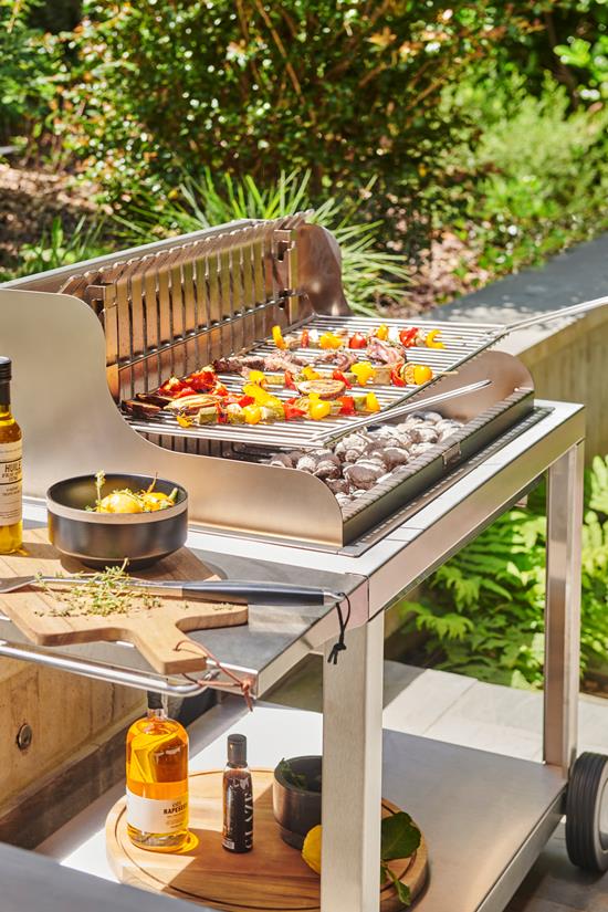 Irissarry Charcoal Grill 78x32 Stainless Steel on Cart