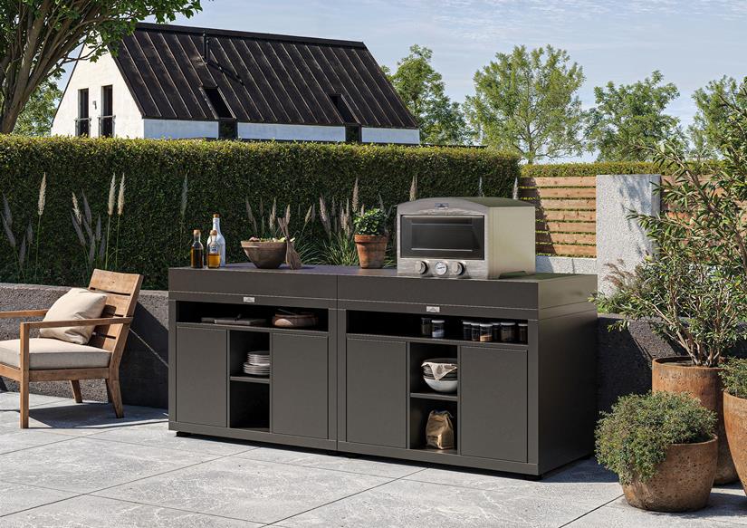 Kitchen Cooking Cabinet With Shelf, 110 x 70 cm Black
