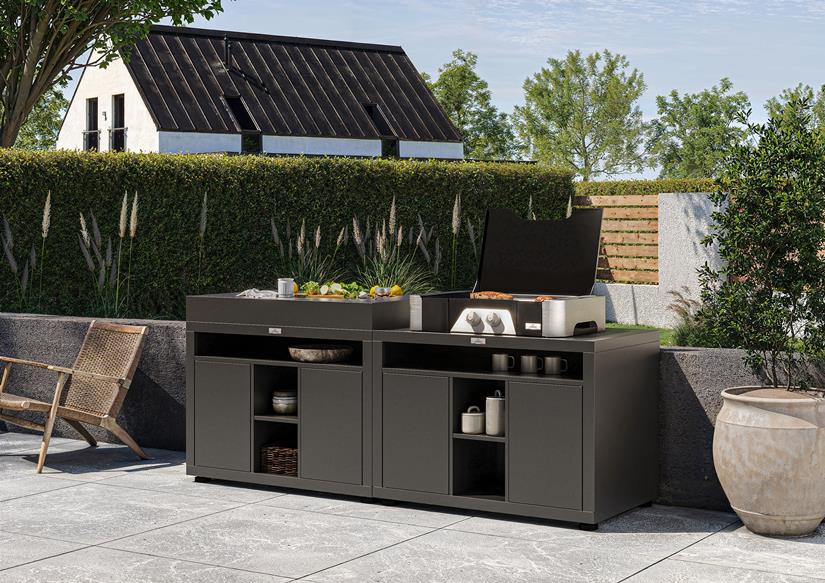 Kitchen Cooking Cabinet With Shelf, 110 x 70 cm Black