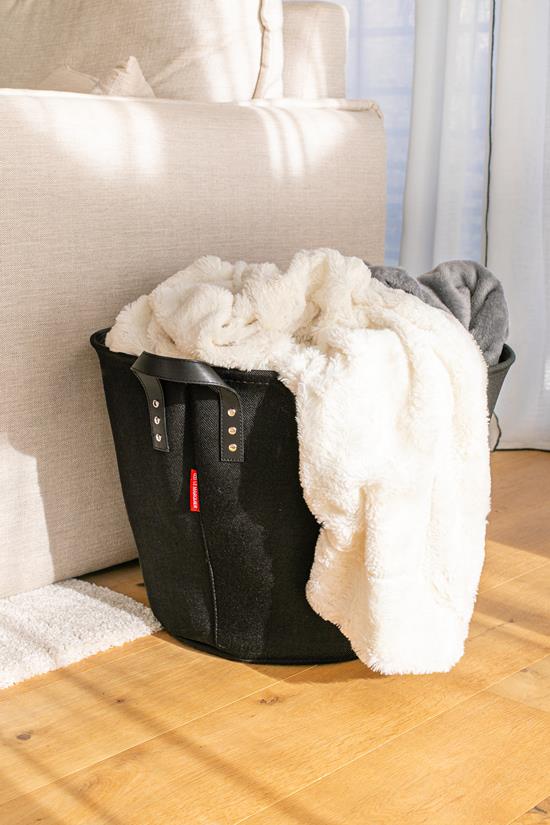 Panier A Buches Tissu Teahupoo Noir