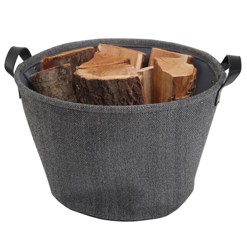 Teahupoo Fabric Log Basket Anthracite