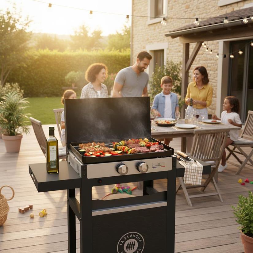 La Plancha Francaise Gaz 250 Duo Edition (Chariot Et Couvercle Inclus)