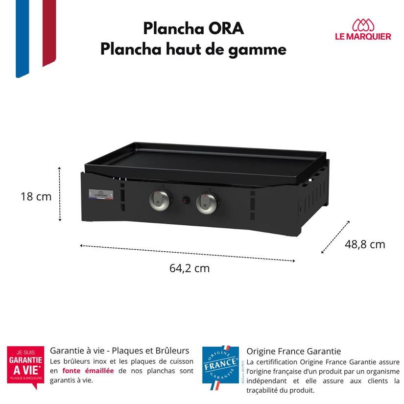 PLANCHA ORA GAZ 260 NOIRE RECONDITIONNE