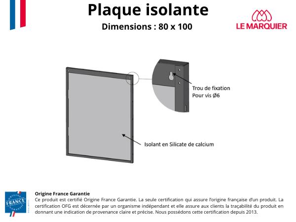 Plaque Murale Unie Noire L80 H100