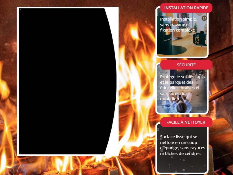 Plaque De Sol Demi-Ronde Noire L120 H80