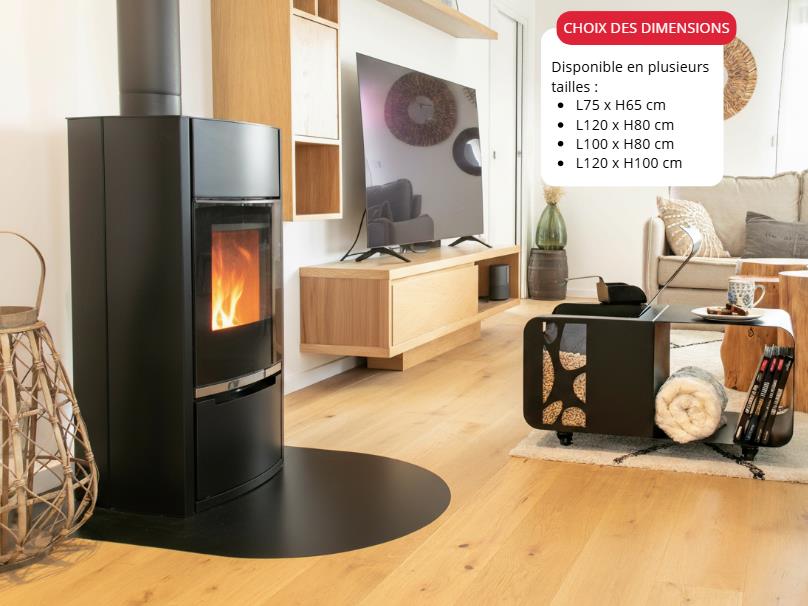Plaque De Sol Demi-Ronde Noire L120 H80
