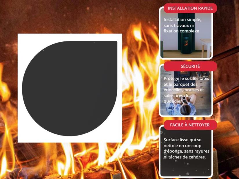 Plaque De Sol Angle Noire L120 H120