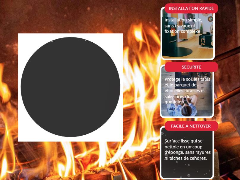 Plaque De Sol Ronde Noire D74 cm