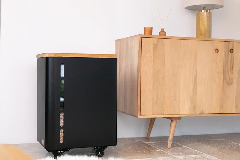 Fjord Single Black Pellet Box with Wheels