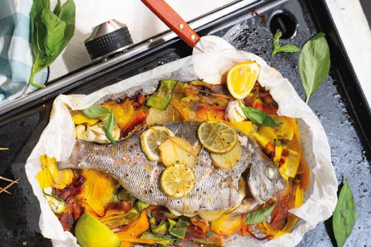 Dorade entière Gingembre-citron et légumes